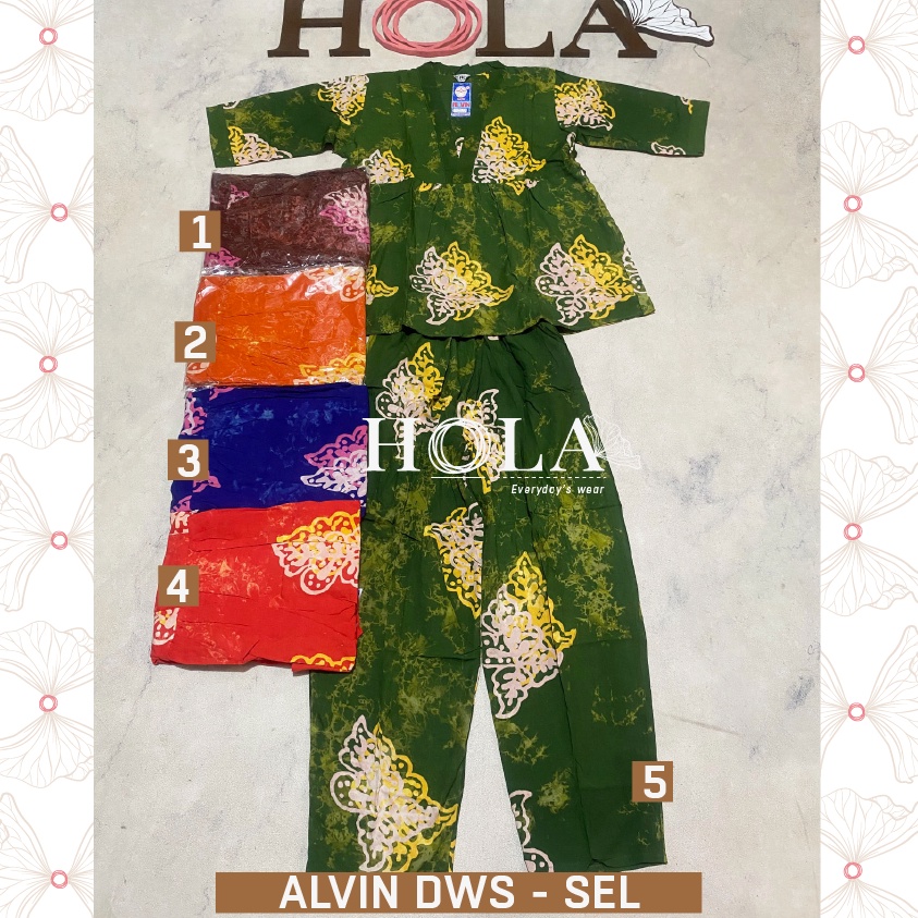 KODE U45X HOLAFASH  C Setelan Cp Alvin Dewasa tangan 34  Setelan Batik Homie oneset setcel rumah ade