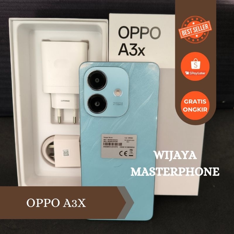 oppo A3x like new  Ram 4GB Internal 64GB HP Second Seken Bekas Fullset [murah] hp murah