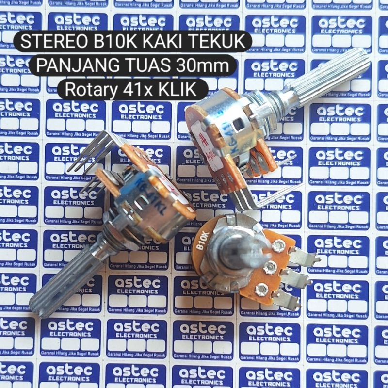 Potensio Rotary Stereo B10K Kaki Tekuk AS Panjang