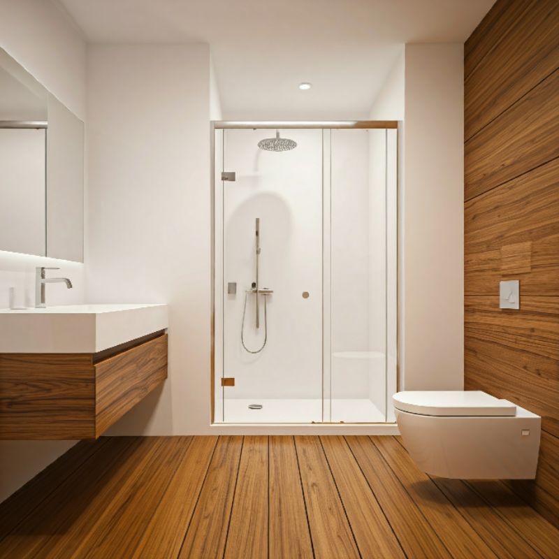 Pintu Shower Sliding  - Penyekat kamar mandi atara area basah dan kering -Single Panel - Ukuran Cust