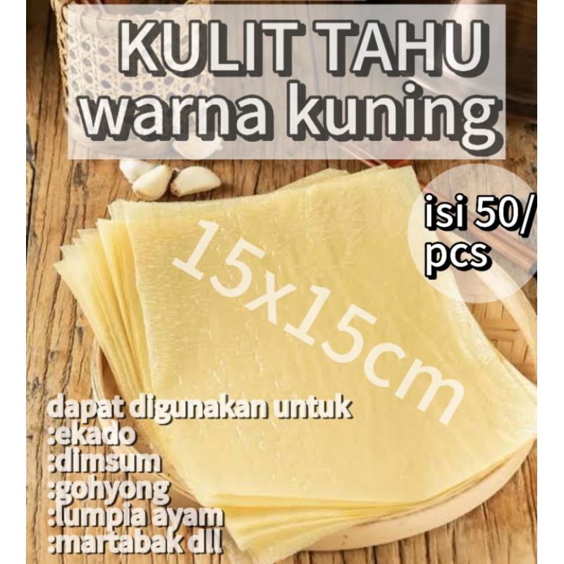 

kulit tahu kering tawar ukuran 15x15cm isi 50 lembar