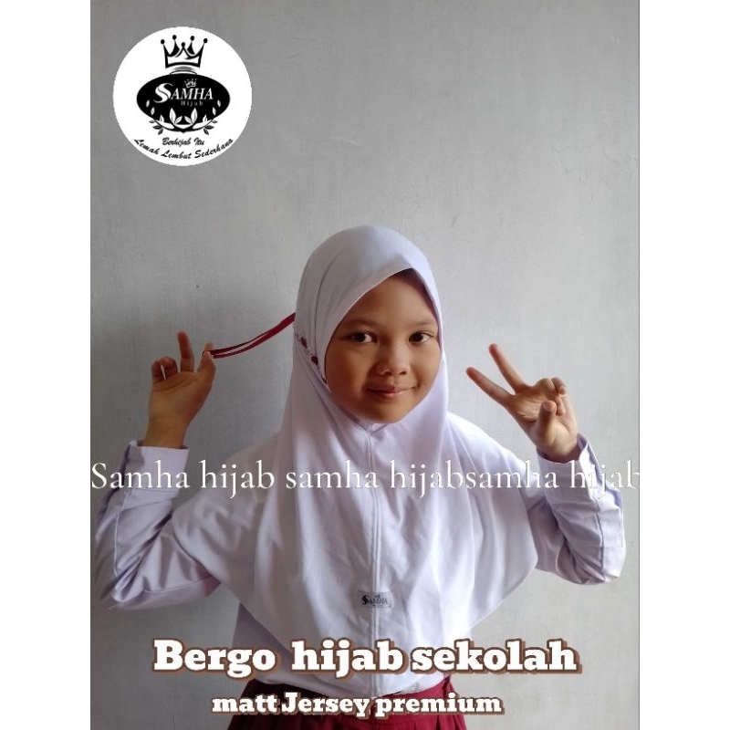 kerudung bergo sekolah anak SD SMP Jersey premium