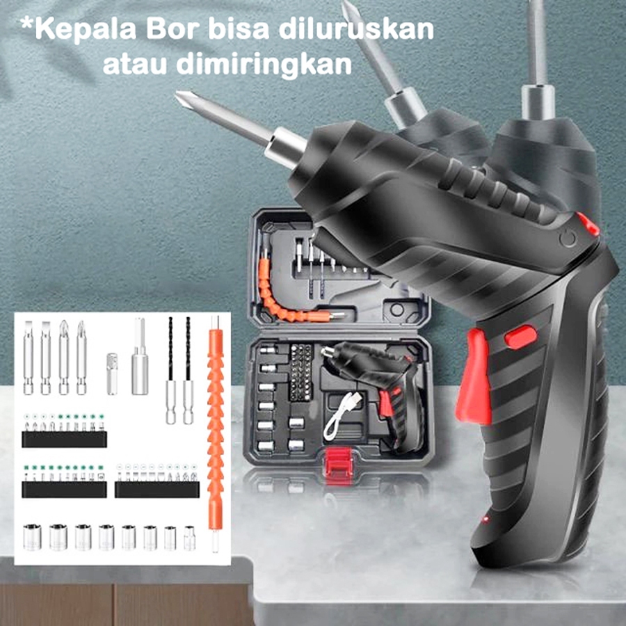 COD Bos BTL Bor Set 47 Mesin Bor Listrik Tanpa Kabel Portable Cordless Screwdriver