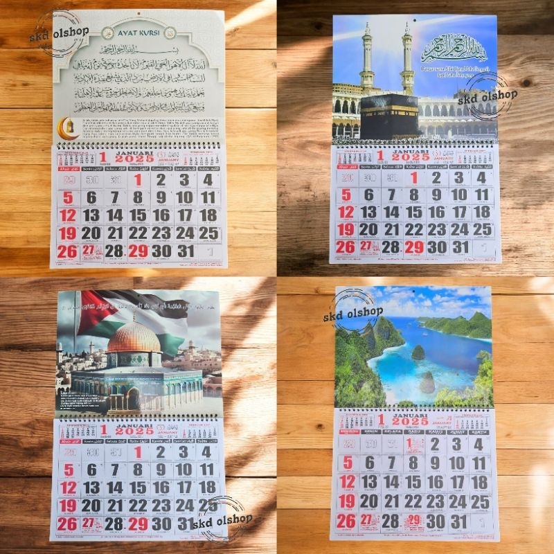 

kalender tahun 2025 kerja bulanan Mj 12 lembar ukuran 24x31 cm( terima castume cetak kalender)