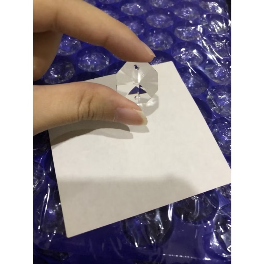 Aksesoris Kristal lampu hias lilin chandelier oktagon 2 lubang 20 mm