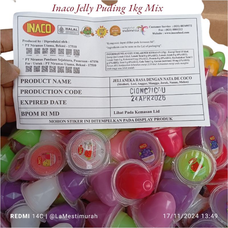 

Inaco JELLY Puding Curah Aneka Rasa isi 60pcs exp 2026