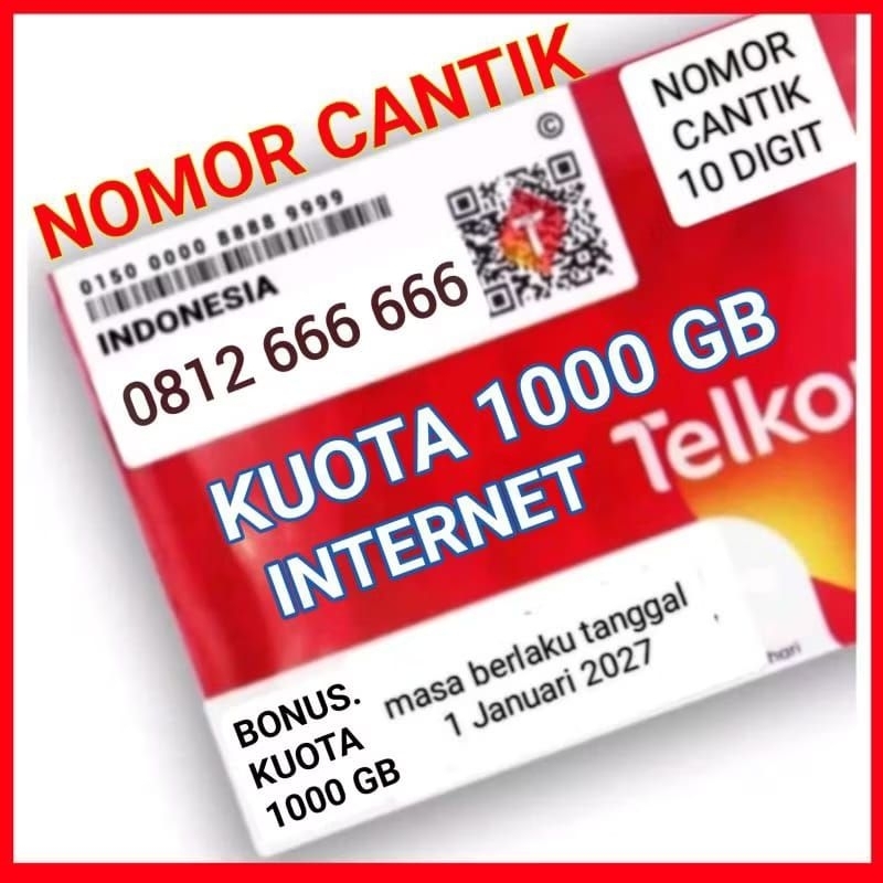 Promo Kartu Perdana Telkomsel Nomor Cantik 10 Digit Bonus Kouta 1000GB Support Jaringan 5G