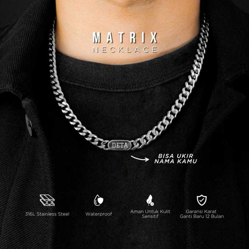 Necklace Kalung Costum Nama PRIA WANITA Anti Karat, Kalung TEMPAH NAMA Pria Dan Wanita