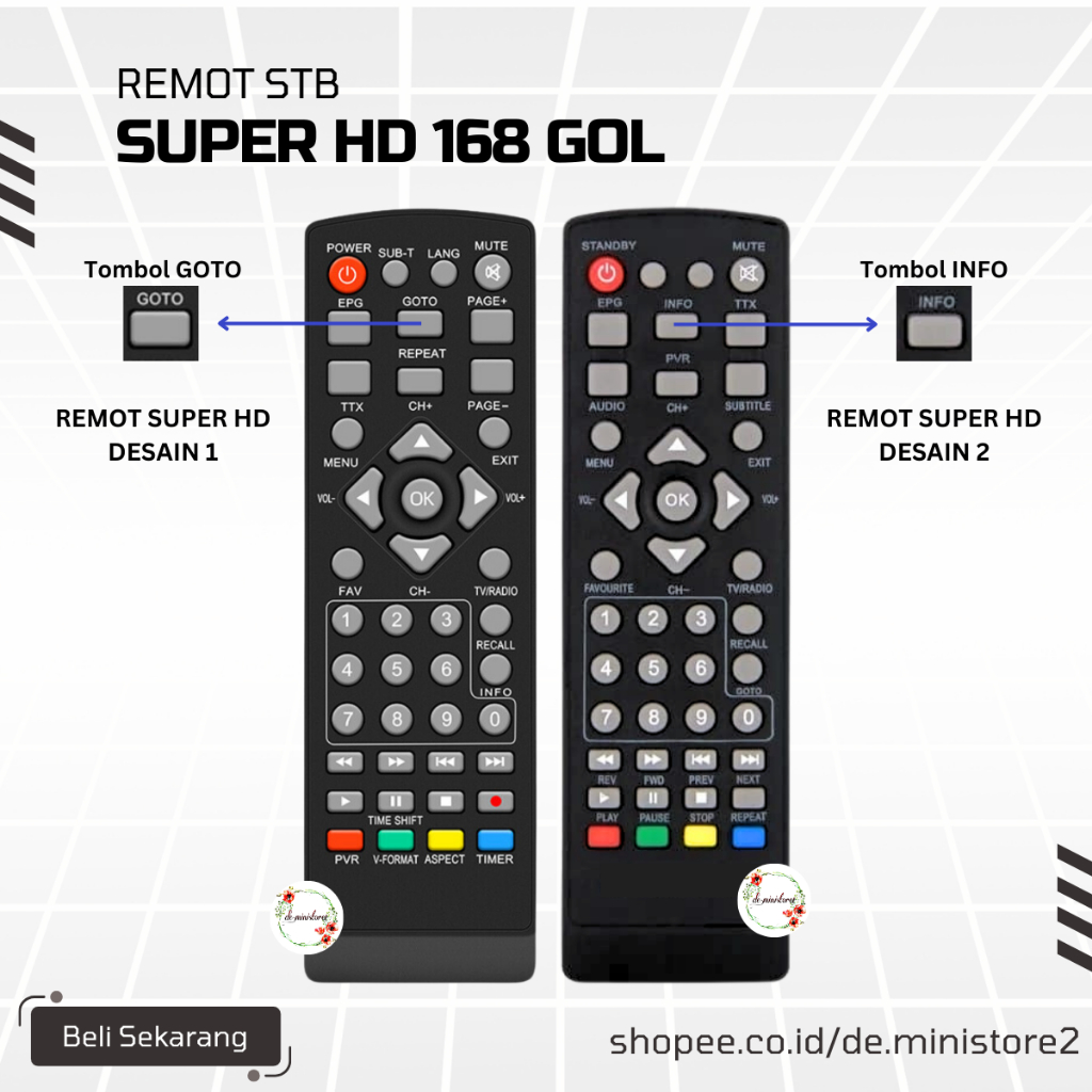 Remote STB Super HD 168 GOL / Remot Set Top Box SuperHD HD 168 Gardiner Optus Lgsat