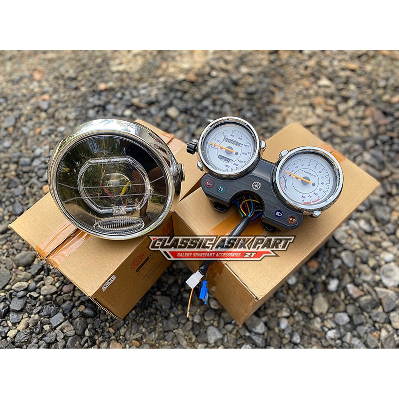 Paket lampu biled bulat rx king new peredam set speedometer spidometer rx king new