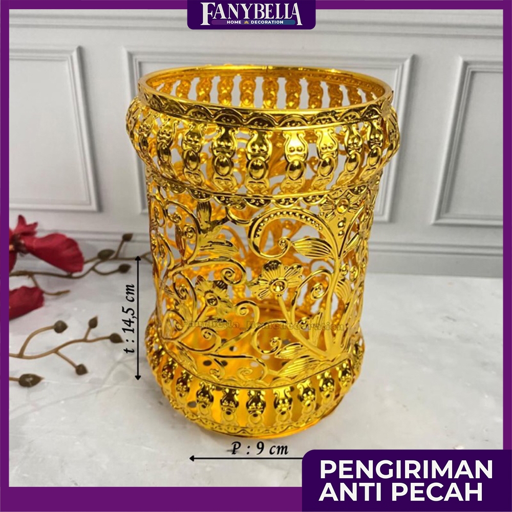 

Tempat Pena Pensil Alat Tulis Emas Gold Mewah Silinder Pen Holder Dekorasi Rumah