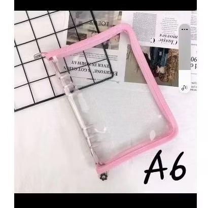 

BINDER Zipper Resleting PVC Glitter ukuran A6 Warna Pink