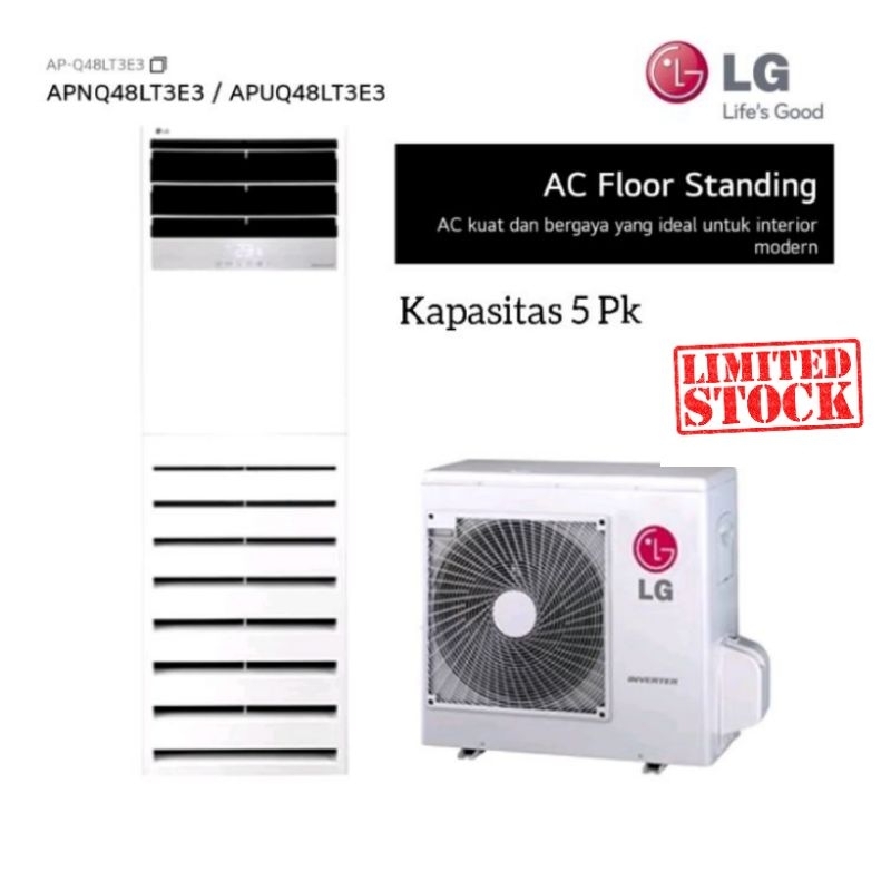 TERMURAH LG AC FLOOR STANDING Kapasitas 5 PK - LG APNQ48LT3E3