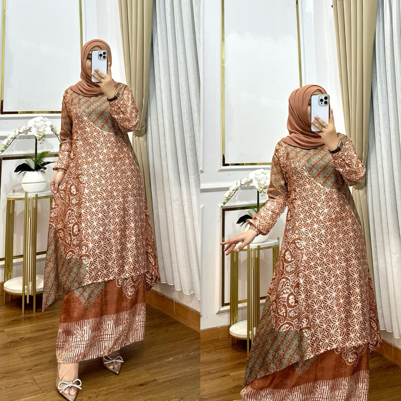 R QUEEN BATIK VISCOSE WANITA BAHAN DOBBY STELAN BATIK WANITA MODERN 2025 STELAN BATIK KONDANGAN ELEG