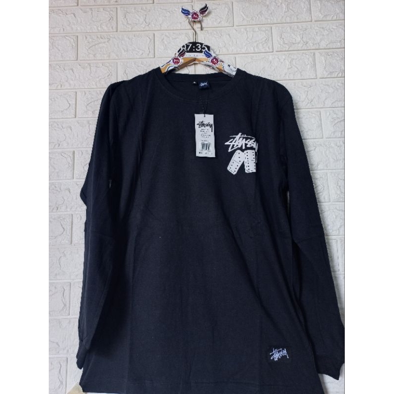 Kaos Distro/Baju Distro/Kaos Oblong Pria Dan Wanita Lengan Panjang Real Pict Size Warna Hitam