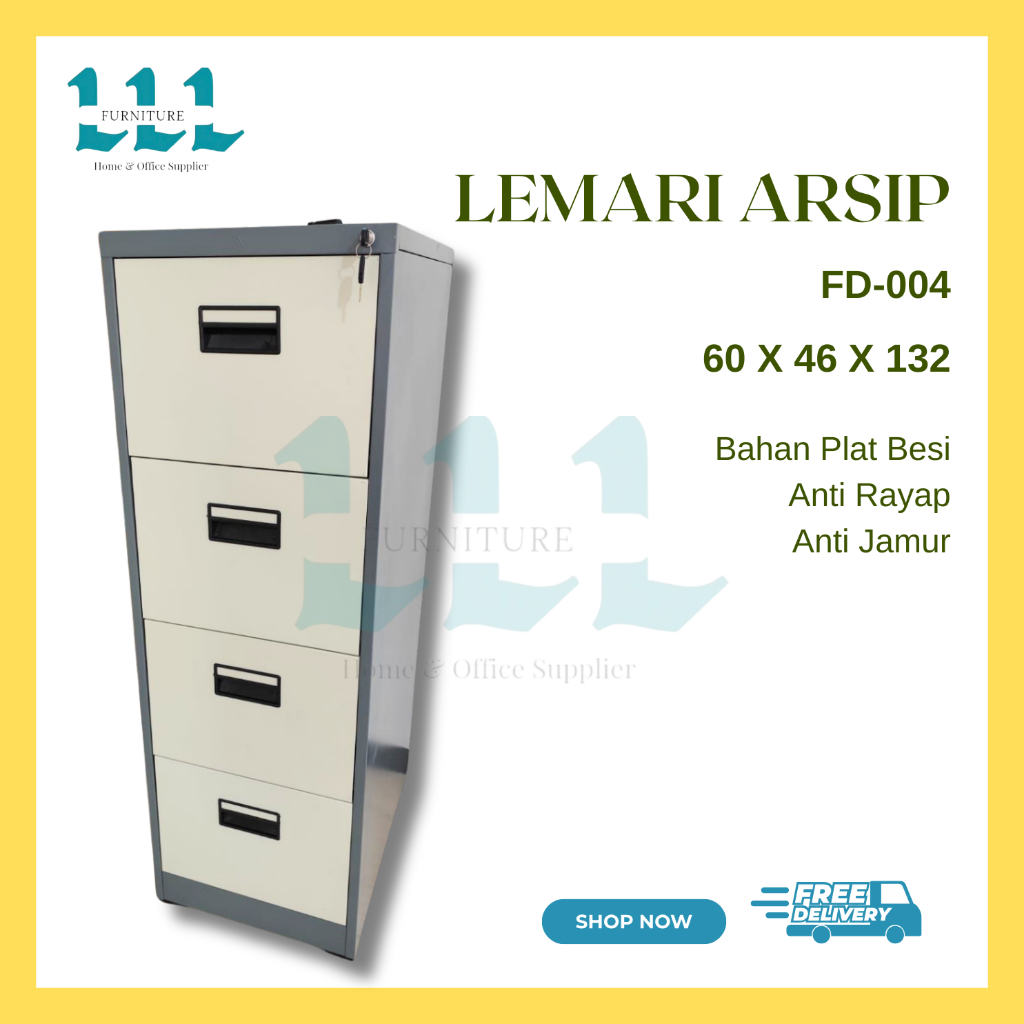 Lemari arsip FD-004 | Filling Cabinet 4 Pintu - Lemari Arsip- Filling CABINET