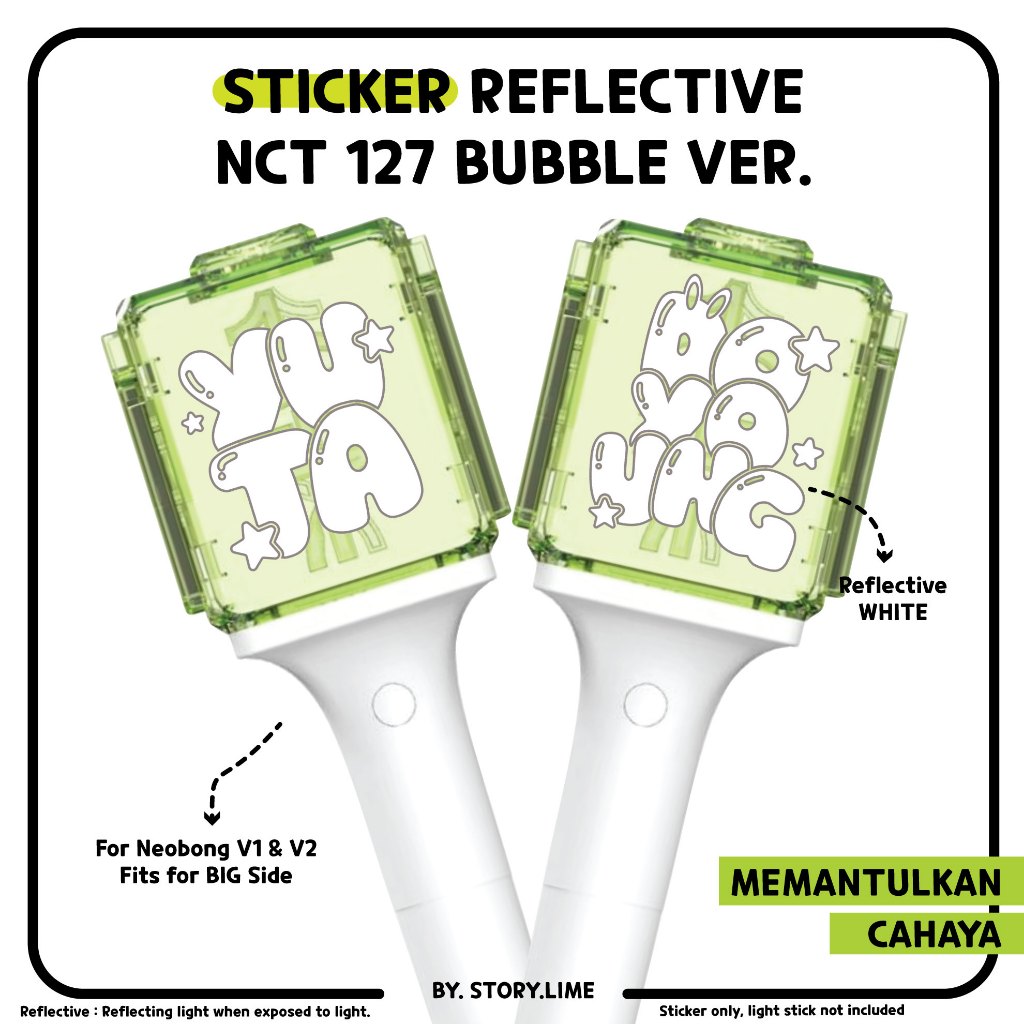Sticker Deco Reflective BUBBLE NCT 127 Kpop Decal for NEOBONG/ Lighstick/ Phonecase/ Laptop/ Noteboo