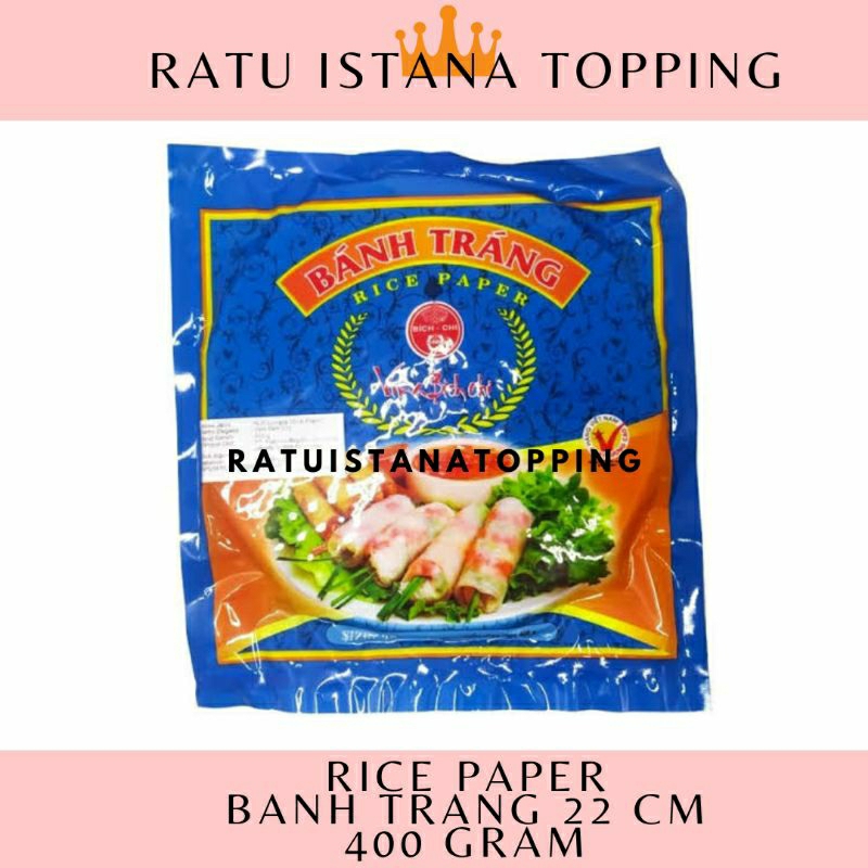 

BANH TRANG RICE PAPER 22 CM 400 GRAM KULIT LUMPIA VIETNAM SPRING ROLL