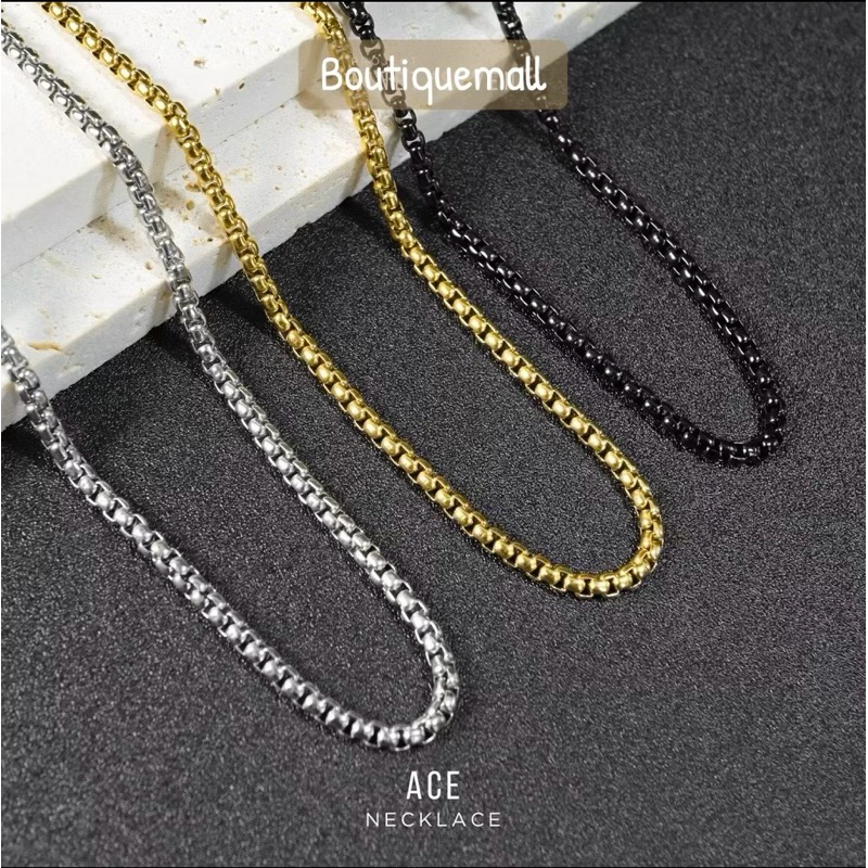 Kalung PRIA Unisex TITANIUM Grade A- Neclace Anti karat, Kalung Rantai, Kalung polo, Kalung ACE, Kal