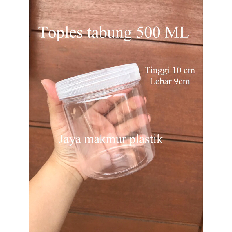 Toples tabung cylinder 500 ml - toples jar plastik 500 ml