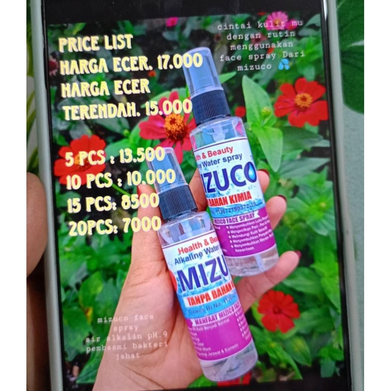 Mizuco Face Spray Air Alkalin Ph9