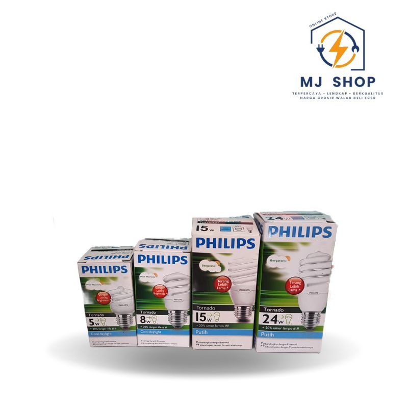Lampu philips tornado  20 watt cahaya putih