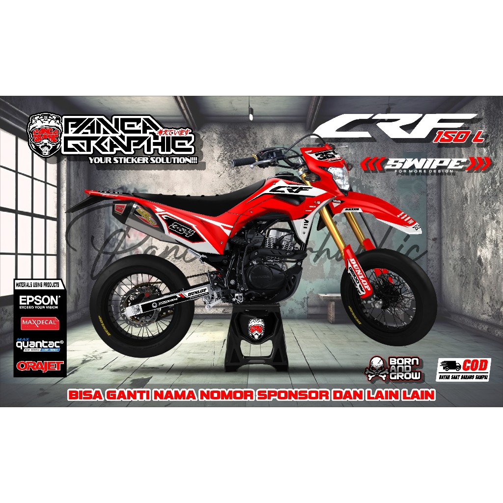 DECAL CRF 150 / STIKER CRF /DECAL CRF / HOLOGRAM / FULL BODY BISA CUSTOM NAMA NOMOR SPONSOR