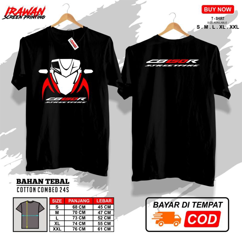KAOS CB150R STREETFIRE RDWT / KAOS PRIA WANITA / T-SHIRT / DISTRO / KATUN / DEWASA / COMBED / SABLON
