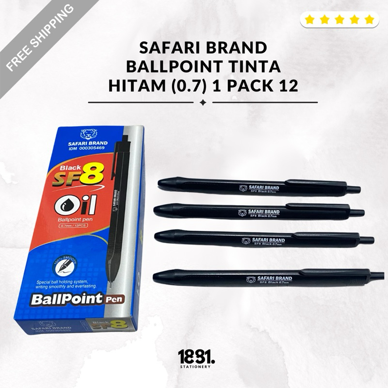 

Safari Brand Ballpoint Sf8 Tinta Hitam | Pulpen Tinta Hitam 1 Pack 12 (0,7)