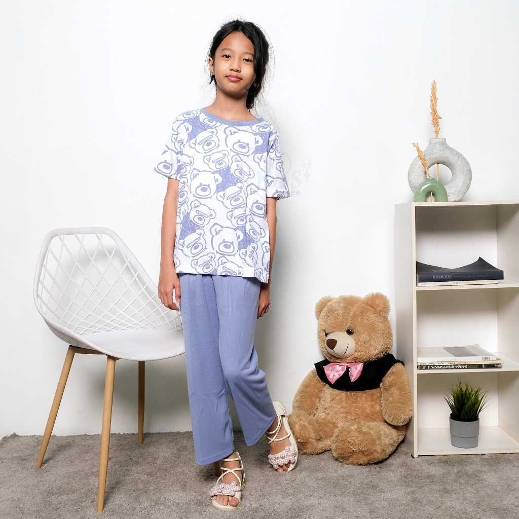 Ks Kids - Setelan Anak Perempuan Celana Kulot Setcel Anak Cewek One Set Anak Celana Panjang - Set