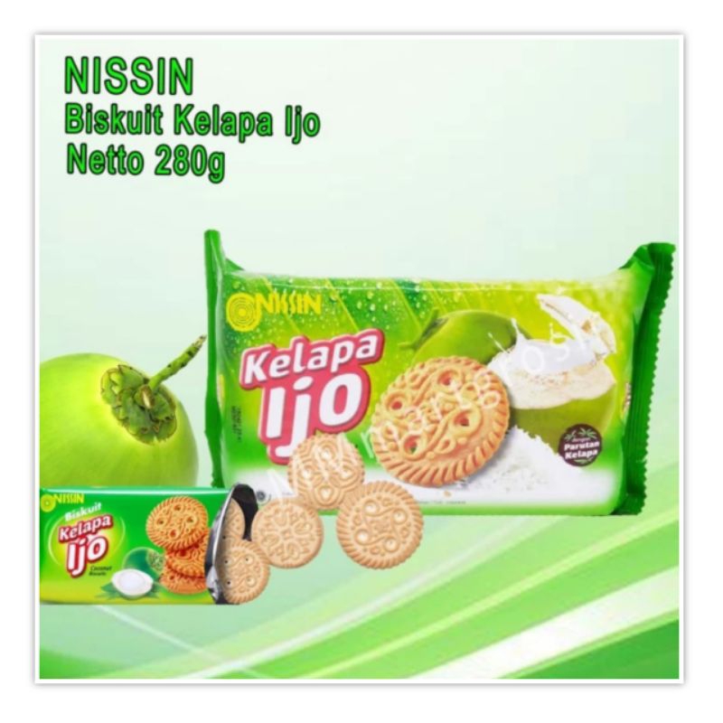 

Nissin Kelapa Ijo 280 gr Biskuit Cemilan