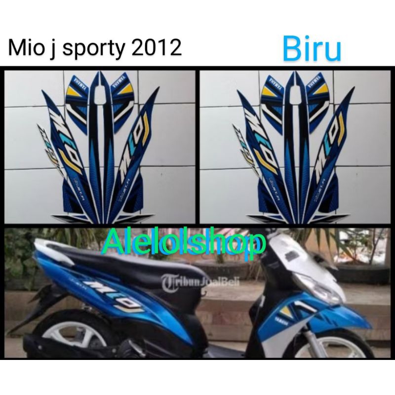 STIKER STRIPING LIS LES POLET PLAT BODY MOTOR YAMAHA MIO J SPORTY 2012 BIRU