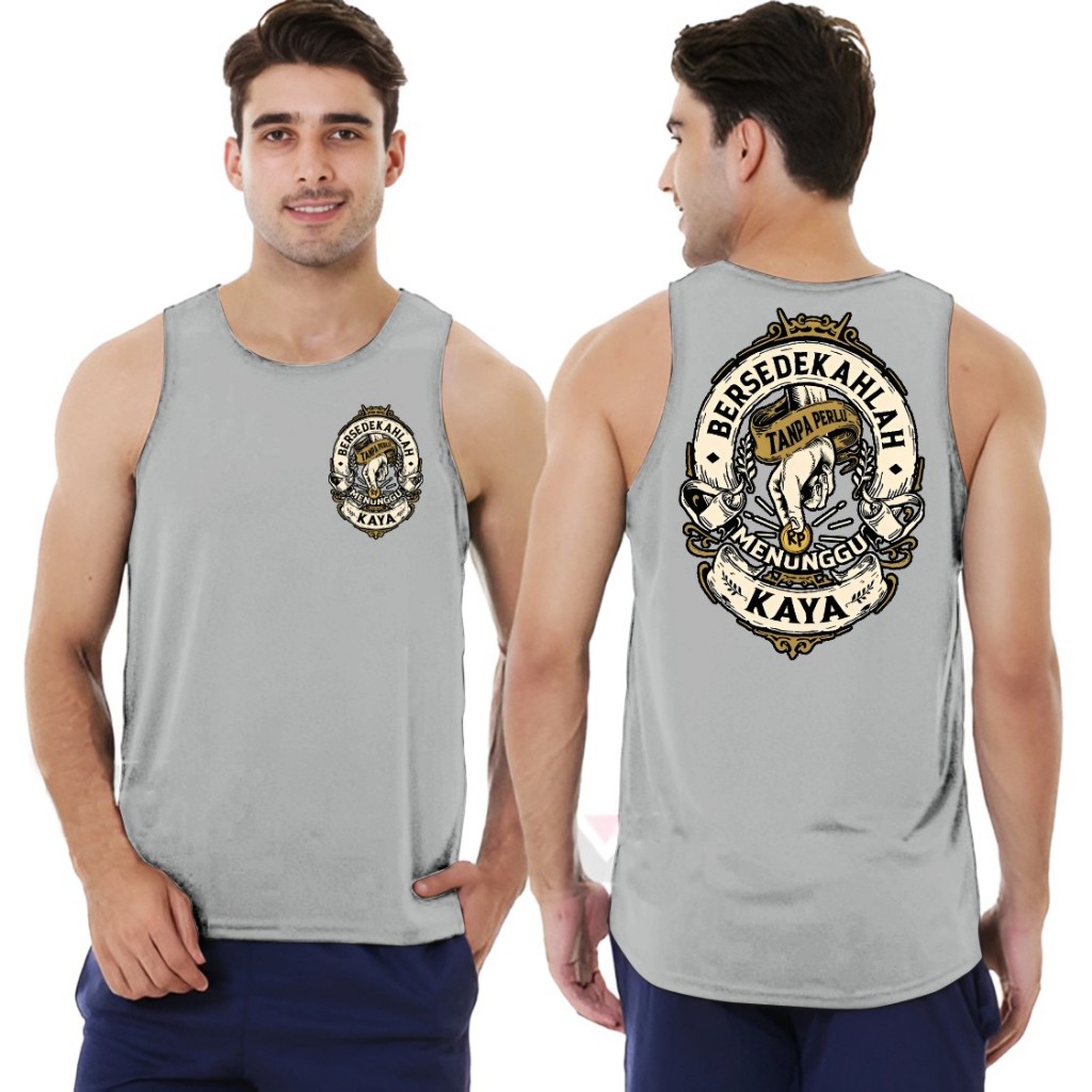 Singlet Distro Pria Keren / Kaos Distro Pria Singlet Keren sablon Bersedekahlah/ Baju Singlet Distro