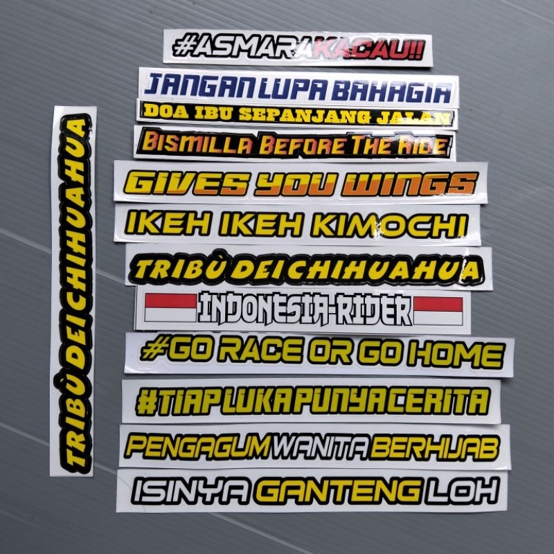 Stiker Cutting / Sticker Kata Kata Lucu / Stiker Kata kata Keren | STIKER VISOR HELM