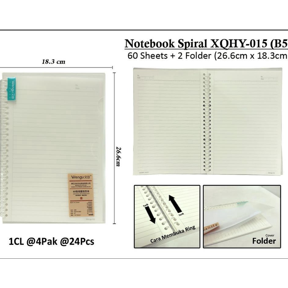 

Harga Ekonomis map binder looseleaf B5 ring tarik kiri kanan terbaru wengu isi 6 lembar polos atau karakter xqhy 15