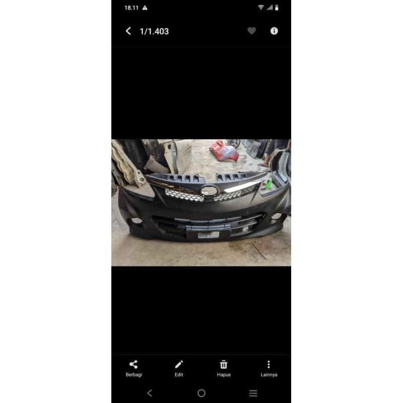 Bemper depan avanza veloz plus gril atas