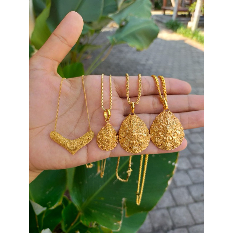 Kalung Ukir Bali lapis emas