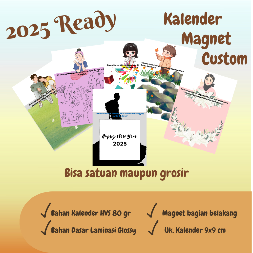 

Kalender Magnet, Kalender Tempel Untuk Souvenir maupun Pribadi Design unik dan Lucu