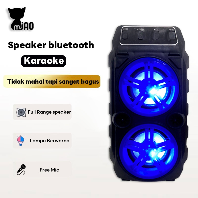 Speaker Bluetooth karaoke Free microphone Speakers wireless LED super bass