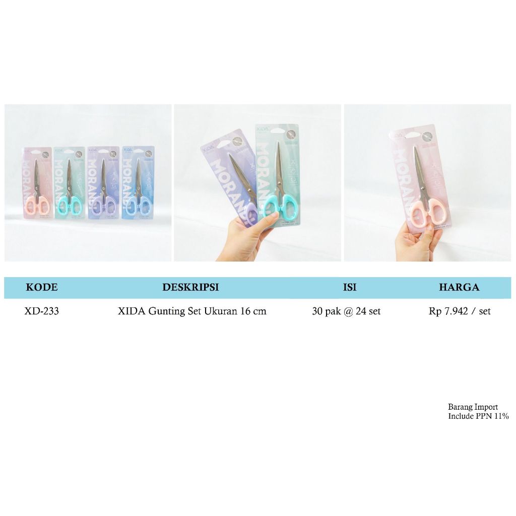 

Guting Kertas Stainless Soft Color Pastel ( 16 cm ) XIDA XD-233 Scissor