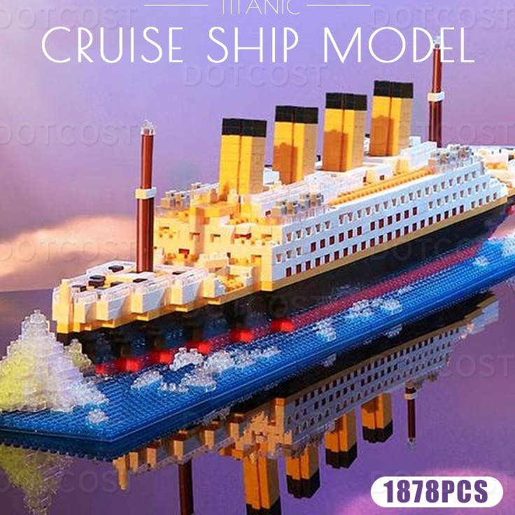 First Quality  ReadyTitanic Model Mini Bricks Model Titanic Kapal Pesiar DIY Blok Bangunan Bata Kit 