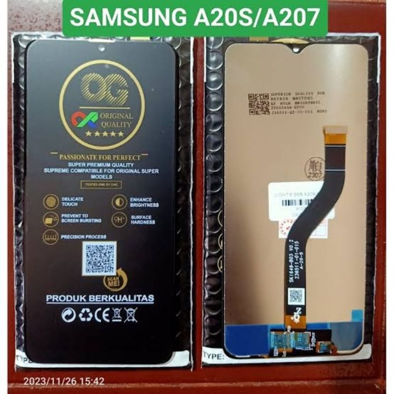 lcd samsung a20s og super/metoo original100% jamin mantap