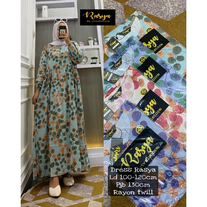 MIDI DRESS RAYON TWILL ARMANY MOTIF BUNGA