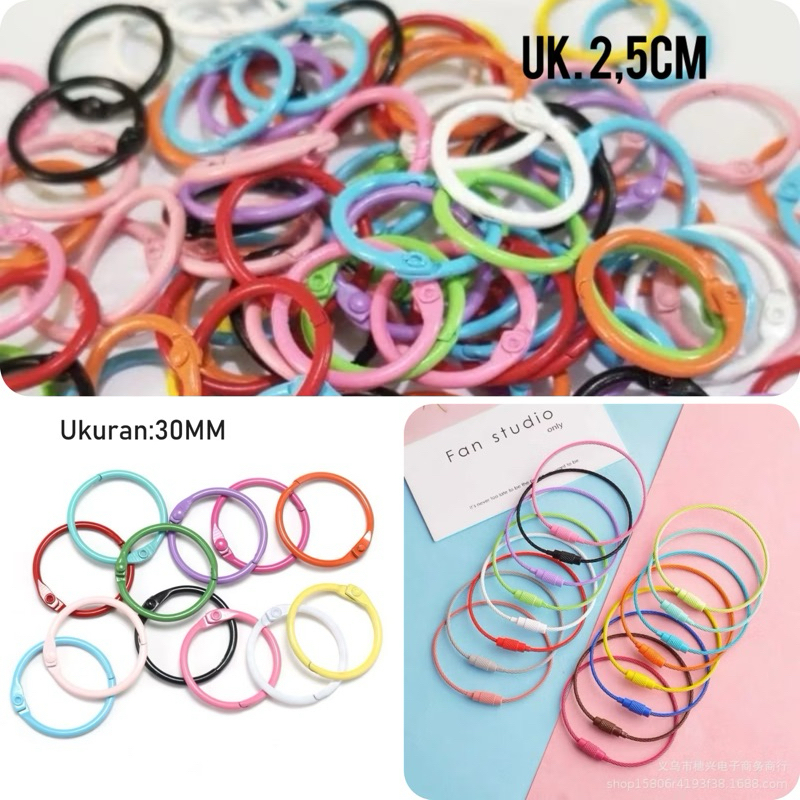 

(5-25pcs) Ring binder /O ring ring kawat bahan besi diy craft strap phone