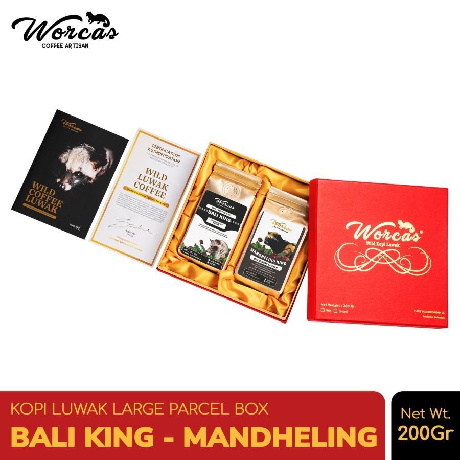 

WORCAS Kopi Luwak Liar Bali King & Mandheling King - Large Box Isi 2
