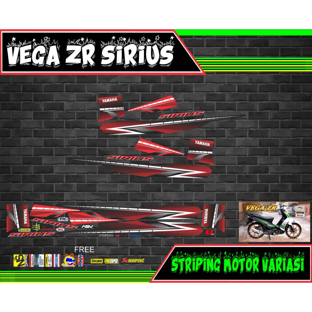 striping stiker variasi motor vega zr sirius