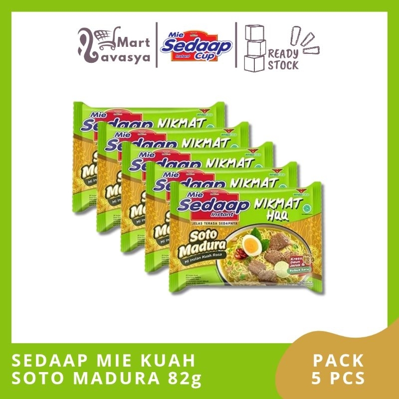 

SEDAAP MIE KUAH SOTO MADURA 82g - 1 PACK (5 PCS) - KOTA BANDUNG - LAVASYA MART