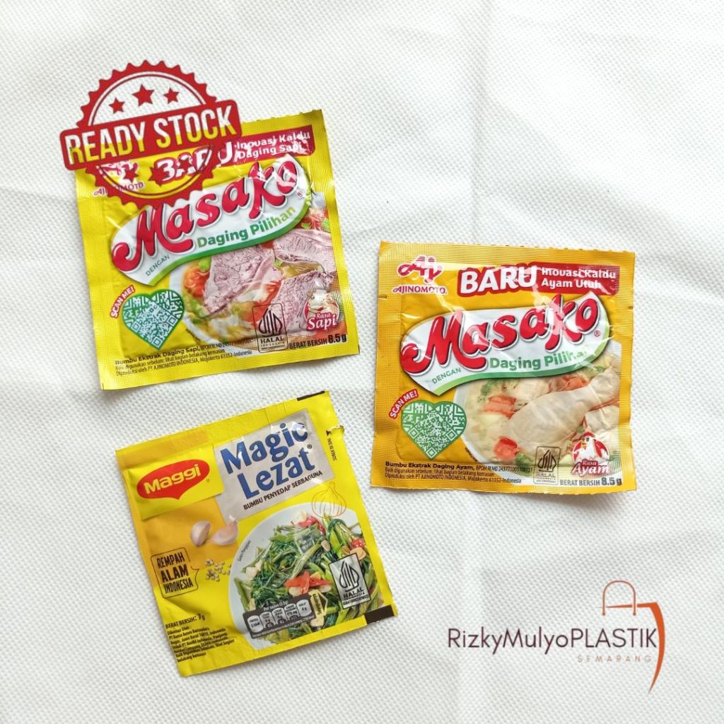 

(12 Sachet) Masako Bumbu Penyedap rasa Masakan / Maggi Magic Lezat Kaldu Sapi Ayam