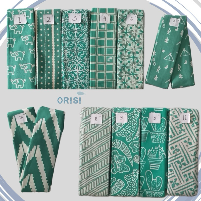 KAIN BATIK CAP / SARUNG BATIK CAP - UKURAN 2 METER EDISI WARNA HIJAU TOSCA { BATIK TASIK - BATIK GAR