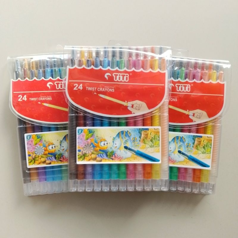 

mh Crayon Putar Twist Crayon Titi 24 Warna ( Set ) [ Orinal ]